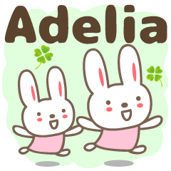 Cute rabbit stickers name, Adelia