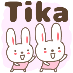 Cute rabbit stickers name, Tika