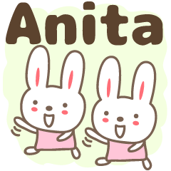 Cute rabbit stickers name, Anita