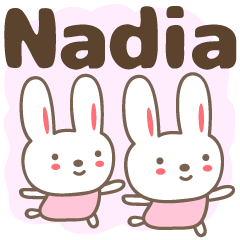 Cute rabbit stickers name, Nadia
