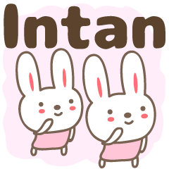 Cute rabbit stickers name, Intan