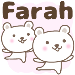 Cute bear stickers name, Farah