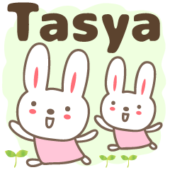 Cute rabbit stickers name, Tasya