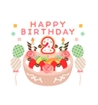 年齢の誕生日お祝いケーキ(1～40歳)（個別スタンプ：2）