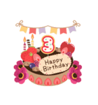 年齢の誕生日お祝いケーキ(1～40歳)（個別スタンプ：3）