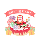 年齢の誕生日お祝いケーキ(1～40歳)（個別スタンプ：8）