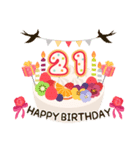 年齢の誕生日お祝いケーキ(1～40歳)（個別スタンプ：21）