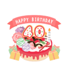 年齢の誕生日お祝いケーキ(1～40歳)（個別スタンプ：40）